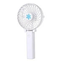 Вентилятор аккумуляторный мини с ручкой USB диаметр 10см Handy Mini Fan белый Mix