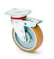 Колесо поворотное KAMA Extra Large с крепёжной панелью и тормозом 250 мм (4504-ELR-250-В) Mix