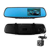 Автомобильный видеорегистратор зеркало BaсkView DVR L711 Full HD с фронтальной и камерой заднего вида + Карта