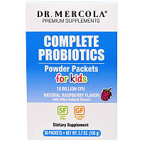 Пробиотики для детей со вкусом малины Complete Probiotics Dr. Mercola порошок 30 пакетов по 3.5 г (15741) Mix
