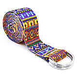 Ремінь для йоги кольоровий Мультиколор SP-Sport FI-6975-1 183x3.8 см, фото 2