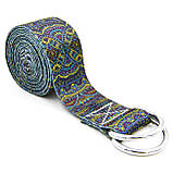 Ремінь для йоги кольоровий Мультиколор SP-Sport FI-6975-10 183x3.8 см, фото 3