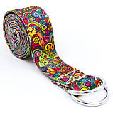 Ремінь для йоги кольоровий Мультиколор SP-Sport FI-6975-11 183x3.8 см, фото 2