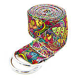 Ремінь для йоги кольоровий Мультиколор SP-Sport FI-6975-11 183x3.8 см, фото 3