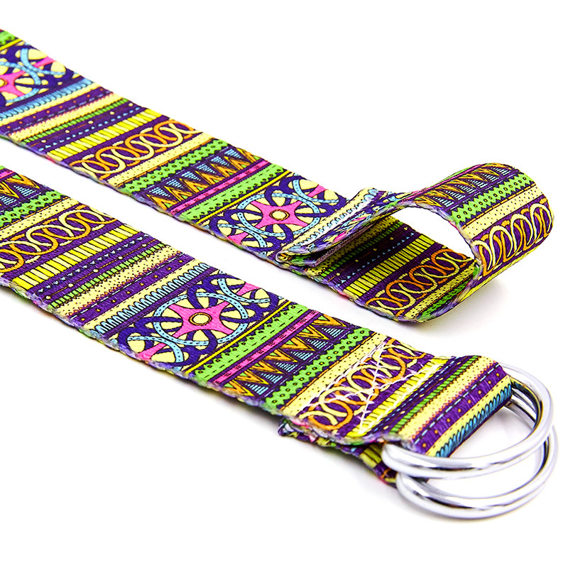 Ремінь для йоги кольоровий Мультиколор SP-Sport FI-6975-12 183x3.8 см, фото 1