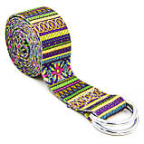 Ремінь для йоги кольоровий Мультиколор SP-Sport FI-6975-12 183x3.8 см, фото 2