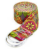 Ремінь для йоги кольоровий Мультиколор SP-Sport FI-6975-14 183x3.8 см, фото 2