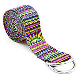 Ремінь для йоги кольоровий Мультиколор SP-Sport FI-6975-7 183x3.8 см, фото 2