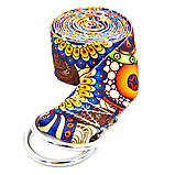 Ремінь для йоги кольоровий Мультиколор SP-Sport FI-6975-9 183x3.8 см, фото 2