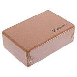 Блок для йоги корковий опорний блок для фітнесу Zelart FI-7850-3, фото 4