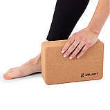 Блок для йоги корковий опорний блок для фітнесу Zelart FI-7850-3, фото 5