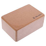 Блок для йоги корковий опорний блок для фітнесу Zelart FI-7850-4, фото 4