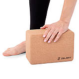 Блок для йоги корковий опорний блок для фітнесу Zelart FI-7850-4, фото 5