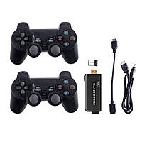 Телевизионная игровая приставка Gen Game Mini Stick 4k HDMI с двумя беспроводными геймпадами 2.4G с