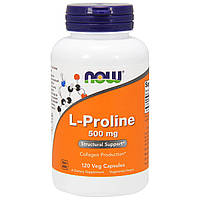 L-Пролин, 500 мг, Now Foods, L-Proline, 120 растительных капсул Mix