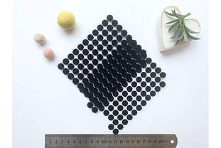 Липучка кругла 10мм чорна (1+1)