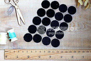Липучка кругла 20мм чорна(1+1)