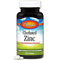 Цинк хелатный, Carlson Labs, Chelated Zinc, 250 таблеток (3971) Mix