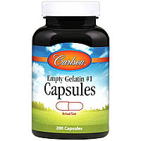 Пустая желатиновая капсула № 1 Med-SM #1 Empty Capsules Carlson Labs 200 капсул Mix