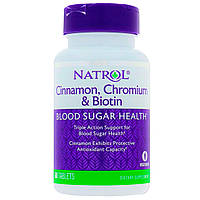 Корица для снижения сахара Cinnamon Biotin Chromium Natrol 60 таблеток (4660) Mix
