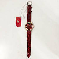 Стильные красные наручные часы женские. С блестящим ремешком. В чехле. UM-356 Модель 51515