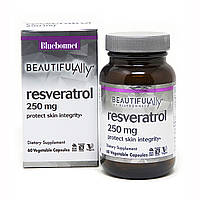 Ресвератрол 250 мг, Beautiful Ally, Bluebonnet Nutrition, Resveratrol 250 мg, 60 растительных капсул Mix