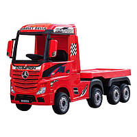 Электромобиль грузовик детский Mercedes Actros M 4208EBLR-3(2) с полуприцепом, красный