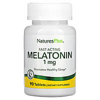 Мелатонин Быстродействующий, 1 мг, Fast Acting Melatonin, Natures Plus, 90 таблеток