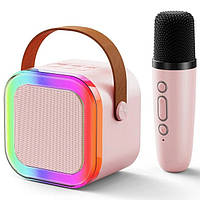 Портативная Bluetooth колонка с караоке и микрофоном CNV K12 Pink N UP, код: 8408410