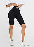 Велосипедки для вагітних трикотажні в рубчик короткі лосини хб для майбутніх мам Parma Lullababe S Чорний, фото 2