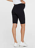 Велосипедки для вагітних трикотажні в рубчик короткі лосини хб для майбутніх мам Parma Lullababe S Чорний, фото 3