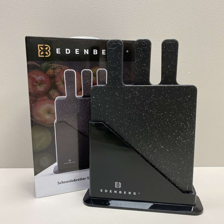 Набір обробних дощок на підставці 4 предмети Edenberg EB-11981 Black