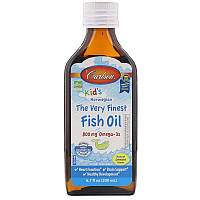 Жидкий рыбий жир для детей "Kid&#039;s The Very Finest Fish Oil Omega-3s" Carlson Labs, 800 мг, 200 мл