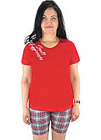 Пижама женская трикотажная, футболка и шорты 03245 коттон
