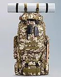 Водонепроникний тактичний рюкзак, військовий рюкзак 4 в 1 КАМУФЛЯЖ 80 л, фото 3