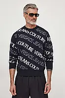 Urbanshop com ua Светр Versace Jeans Couture чоловічий колір чорний легкий РОЗМІРИ ЗАПИТУЙТЕ