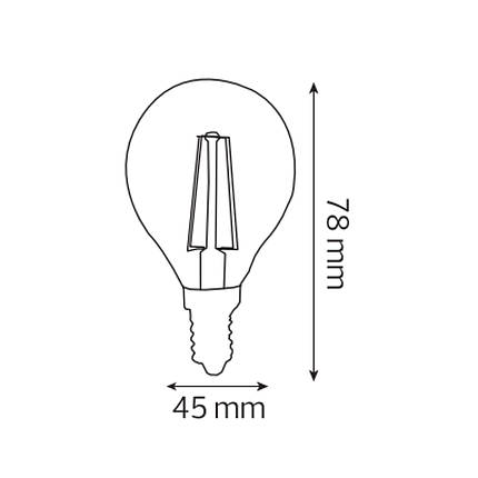 Лампа світлодіодна "FILAMENT BALL-4" 4W 2700 К E14, фото 3