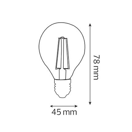 Лампа світлодіодна "FILAMENT BALL-6" 6W 2700 К E27, фото 3