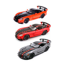 Автомодель — dodge viper srt10 acr (асорті оранж-чорн металік, червоний металік, 1:24)