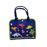 Розвиваюча сумочка-логіка з фетру тактильні вправи синя, фото 3