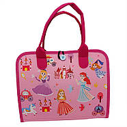 Розвиваюча сумочка-логіка з фетру тактильні вправи рожева, фото 2