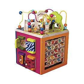 Розвивальна дерев'яна іграшка — зоо-куб (розмір 34х30х45 см)