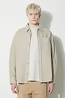 Urbanshop com ua Бавовняна сорочка A.P.C. Surchemise Basile Brodee Poitrine чоловіча колір бежевий regular