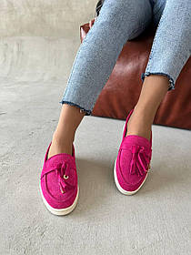 Яскраві легкі туфлі на літо у стилі Лоро Піана з якісної замші розміри від 36 до 41