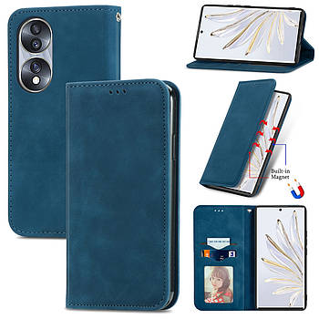 Чохол-книжка Skin Feel Leather Wallet для Honor 90 Blue