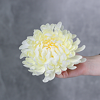Искусственный цветок хризантема, кремового цвета, 16 см. Цветы премиум-класса для интерьера, декора, фотозоны
