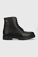 Urbanshop com ua Шкіряні черевики Tommy Hilfiger COMFORT CLEATED THERMO LTH BOOT чоловічі колір чорний