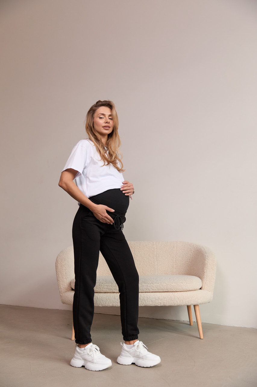 Штани спортивні для вагітних та годуючих демісезон Frankfurt Lullababe розмір XL Чорний