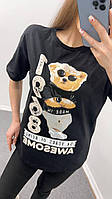 Женская футболка с крутым медвежонком из коттона, р: 42-46 (единственный) ( Г 789/3076)