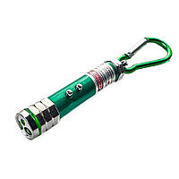 Лазерная указка брелок с фонарем 45-240 на батарейный микс цветов